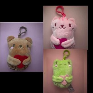 Target Stuffed Animal Keychains - Brown, Pink, Green